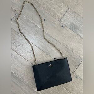 Kate Spade Black Crossbody Chain Bag - Gold Chain